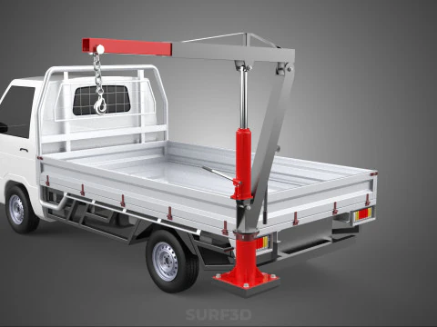 ATTACHMENT HYDRAULIC LIFT JIB CRANE WINCH FLATBED PICKUP TRUCK 3D Model