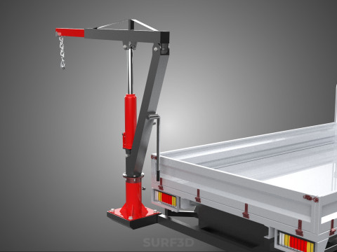 ATTACHMENT HYDRAULIC LIFT JIB CRANE WINCH FLATBED PICKUP TRUCK 3D Modell