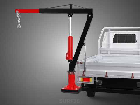 ATTACHMENT HYDRAULIC LIFT JIB CRANE WINCH FLATBED PICKUP TRUCK 3D Modell