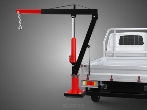 ATTACHMENT HYDRAULIC LIFT JIB CRANE WINCH FLATBED PICKUP TRUCK 3D Model