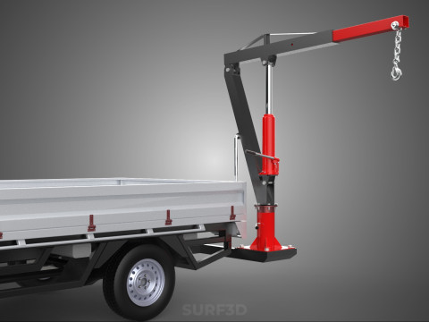 ATTACHMENT HYDRAULIC LIFT JIB CRANE WINCH FLATBED PICKUP TRUCK 3D Modell