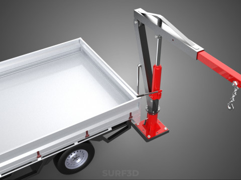 ATTACHMENT HYDRAULIC LIFT JIB CRANE WINCH FLATBED PICKUP TRUCK 3D Modell