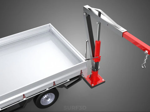 ATTACHMENT HYDRAULIC LIFT JIB CRANE WINCH FLATBED PICKUP TRUCK 3D Model