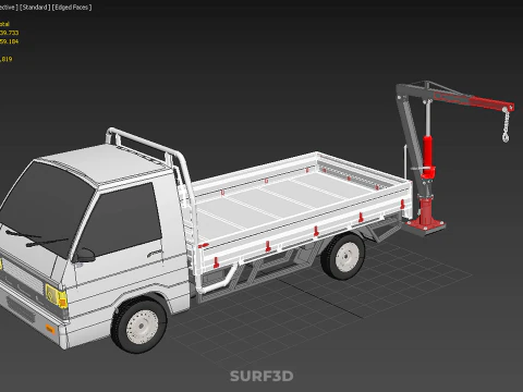 ATTACHMENT HYDRAULIC LIFT JIB CRANE WINCH FLATBED PICKUP TRUCK 3D Model