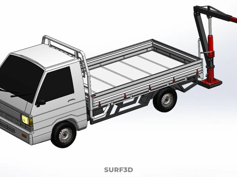 ATTACHMENT HYDRAULIC LIFT JIB CRANE WINCH FLATBED PICKUP TRUCK 3D Model