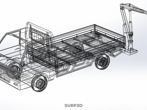 ATTACHMENT HYDRAULIC LIFT JIB CRANE WINCH FLATBED PICKUP TRUCK 3D Model