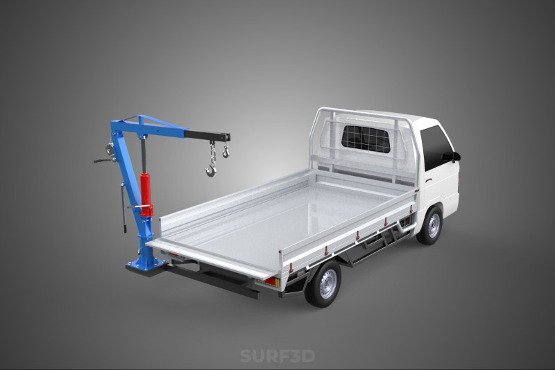 FOLDING MOUNTED BED CRANE HOIST LIFTING HAND WINCH PICKUP TRUCK Model 3D .c4d .max .obj .3ds .fbx .stl .blend 