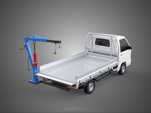 FOLDING MOUNTED BED CRANE HOIST LIFTING HAND WINCH PICKUP TRUCK 3D Модель