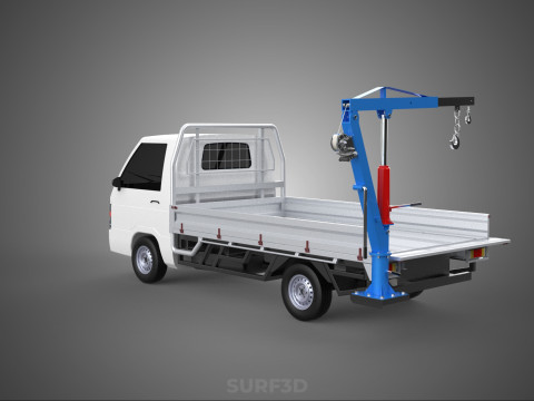 FOLDING MOUNTED BED CRANE HOIST LIFTING HAND WINCH PICKUP TRUCK Model 3D