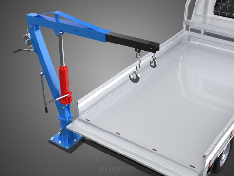 FOLDING MOUNTED BED CRANE HOIST LIFTING HAND WINCH PICKUP TRUCK Model 3D