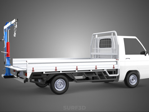 FOLDING MOUNTED BED CRANE HOIST LIFTING HAND WINCH PICKUP TRUCK Model 3D