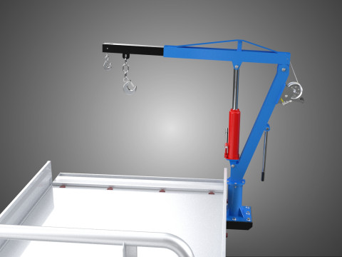 FOLDING MOUNTED BED CRANE HOIST LIFTING HAND WINCH PICKUP TRUCK Model 3D