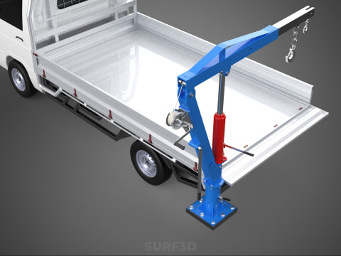 FOLDING MOUNTED BED CRANE HOIST LIFTING HAND WINCH PICKUP TRUCK Model 3D