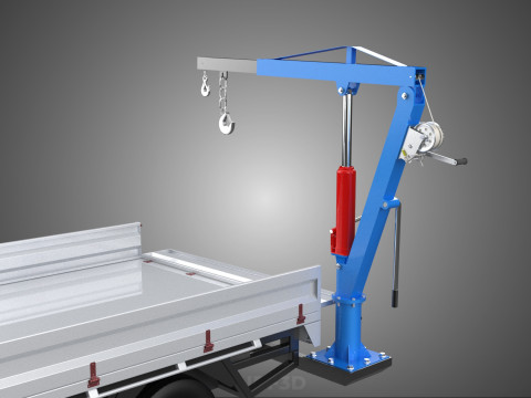 FOLDING MOUNTED BED CRANE HOIST LIFTING HAND WINCH PICKUP TRUCK Model 3D