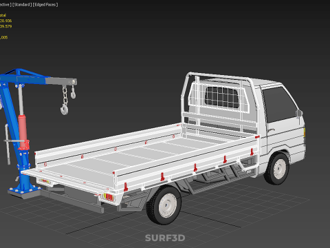 FOLDING MOUNTED BED CRANE HOIST LIFTING HAND WINCH PICKUP TRUCK Model 3D
