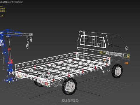 FOLDING MOUNTED BED CRANE HOIST LIFTING HAND WINCH PICKUP TRUCK Model 3D
