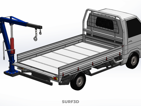 FOLDING MOUNTED BED CRANE HOIST LIFTING HAND WINCH PICKUP TRUCK Model 3D
