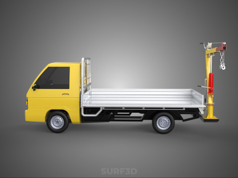 DROP GATE BED SIDE DOOR JIB CRANE LIFT HOIST WINCH TRUCK PICKUP 3D 模型