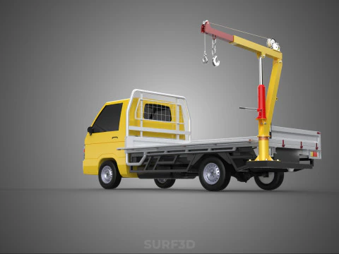 DROP GATE CAMA PORTA LATERAL JIB GUINDASTE ELEVADOR GUINCHO CAMINH&Atilde;O PICKUP Modelo 3D