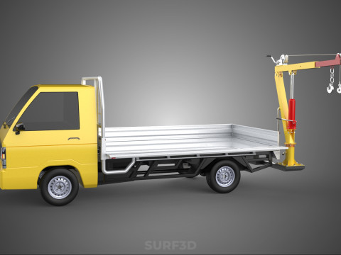 DROP GATE BED SIDE DOOR JIB CRANE LIFT HOIST WINCH TRUCK PICKUP 3D 模型