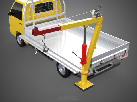 DROP GATE BED SIDE DOOR JIB CRANE LIFT HOIST WINCH TRUCK PICKUP 3D 模型