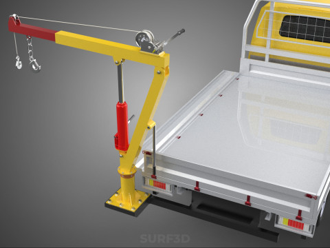 DROP GATE BED SIDE DOOR JIB CRANE LIFT HOIST WINCH TRUCK PICKUP 3D 模型