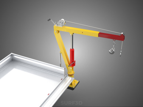 DROP GATE BED SIDE DOOR JIB CRANE LIFT HOIST WINCH TRUCK PICKUP 3D 模型