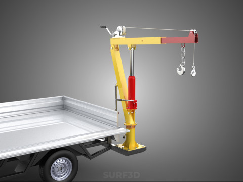 DROP GATE BED SIDE DOOR JIB CRANE LIFT HOIST WINCH TRUCK PICKUP 3D 模型