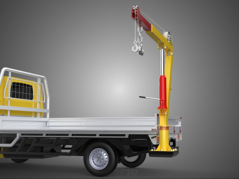 DROP GATE BED SIDE DOOR JIB CRANE LIFT HOIST WINCH TRUCK PICKUP 3D 模型