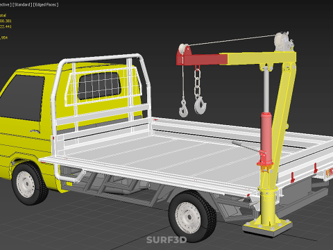 DROP GATE BED SIDE DOOR JIB CRANE LIFT HOIST WINCH TRUCK PICKUP 3D 模型