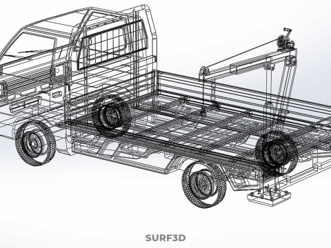 DROP GATE BED SIDE DOOR JIB CRANE LIFT HOIST WINCH TRUCK PICKUP 3D 模型