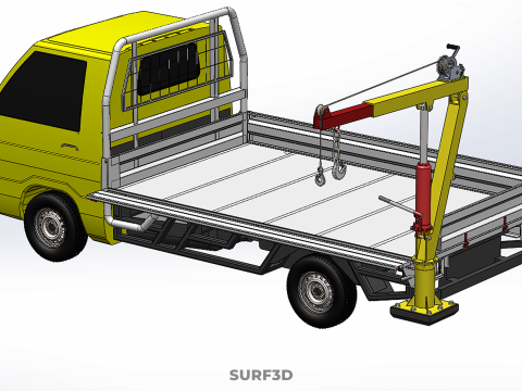 DROP GATE BED SIDE DOOR JIB CRANE LIFT HOIST WINCH TRUCK PICKUP 3D 模型
