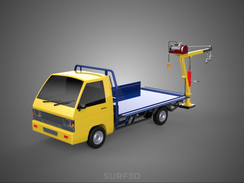 ATTACHED HYDRAULIC JACK LIFT REMOTE HOIST JIB CRANE PICKUP TRUCK 3Dモデル