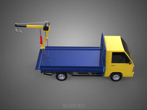 ATTACHED HYDRAULIC JACK LIFT REMOTE HOIST JIB CRANE PICKUP TRUCK 3D Model