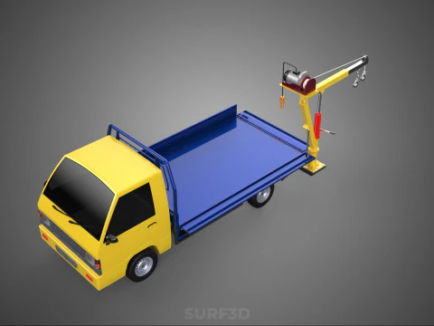 ATTACHED HYDRAULIC JACK LIFT REMOTE HOIST JIB CRANE PICKUP TRUCK 3D Model