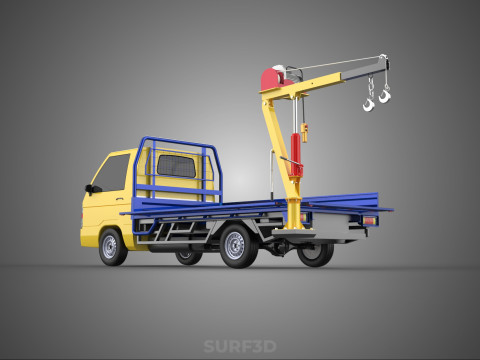 ATTACHED HYDRAULIC JACK LIFT REMOTE HOIST JIB CRANE PICKUP TRUCK 3D 모델