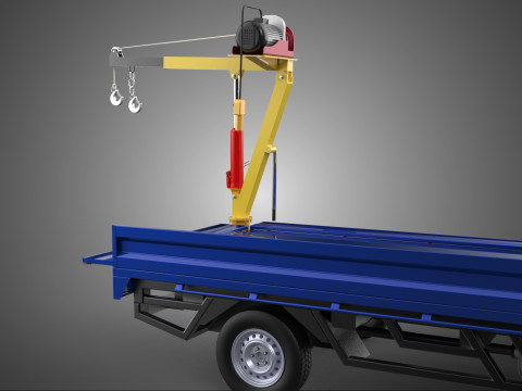 ATTACHED HYDRAULIC JACK LIFT REMOTE HOIST JIB CRANE PICKUP TRUCK 3D 모델