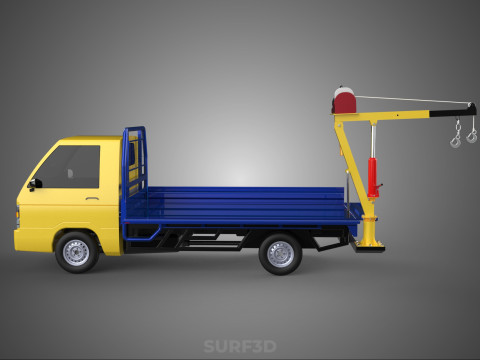 ATTACHED HYDRAULIC JACK LIFT REMOTE HOIST JIB CRANE PICKUP TRUCK 3D 모델