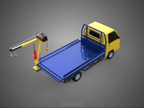 ATTACHED HYDRAULIC JACK LIFT REMOTE HOIST JIB CRANE PICKUP TRUCK 3D Model