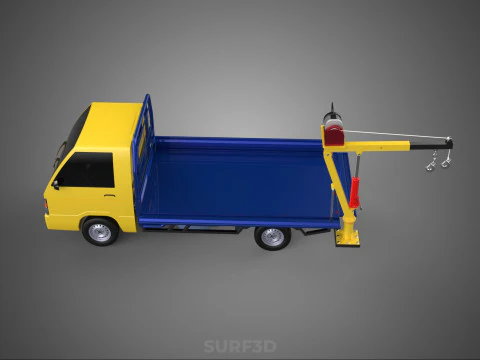 ATTACHED HYDRAULIC JACK LIFT REMOTE HOIST JIB CRANE PICKUP TRUCK 3D Model