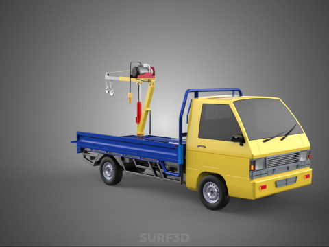 ATTACHED HYDRAULIC JACK LIFT REMOTE HOIST JIB CRANE PICKUP TRUCK 3D 모델