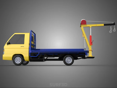 ATTACHED HYDRAULIC JACK LIFT REMOTE HOIST JIB CRANE PICKUP TRUCK 3D Model