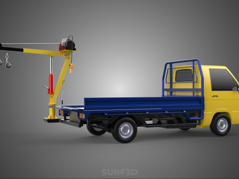 ATTACHED HYDRAULIC JACK LIFT REMOTE HOIST JIB CRANE PICKUP TRUCK 3D 모델