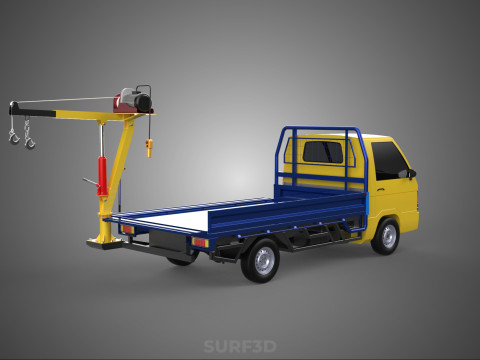 ATTACHED HYDRAULIC JACK LIFT REMOTE HOIST JIB CRANE PICKUP TRUCK 3D 모델