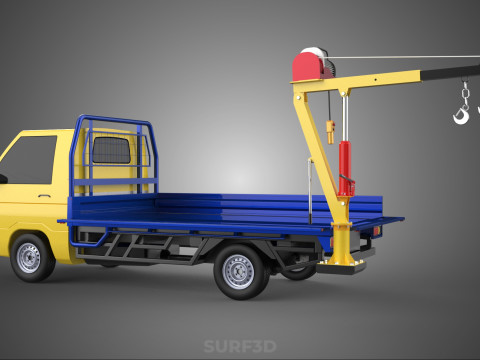 ATTACHED HYDRAULIC JACK LIFT REMOTE HOIST JIB CRANE PICKUP TRUCK 3D 모델
