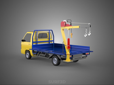 ATTACHED HYDRAULIC JACK LIFT REMOTE HOIST JIB CRANE PICKUP TRUCK 3D 모델