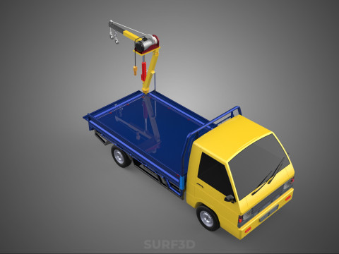 ATTACHED HYDRAULIC JACK LIFT REMOTE HOIST JIB CRANE PICKUP TRUCK 3D 모델