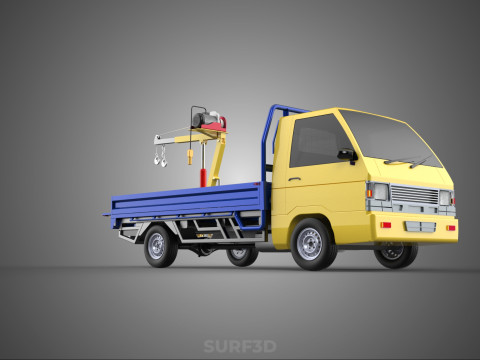 ATTACHED HYDRAULIC JACK LIFT REMOTE HOIST JIB CRANE PICKUP TRUCK 3D 모델