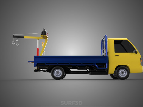ATTACHED HYDRAULIC JACK LIFT REMOTE HOIST JIB CRANE PICKUP TRUCK 3D 모델