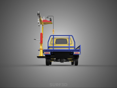 ATTACHED HYDRAULIC JACK LIFT REMOTE HOIST JIB CRANE PICKUP TRUCK 3D 모델